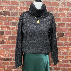 M & L Cowl Shimmer Holiday Sweater